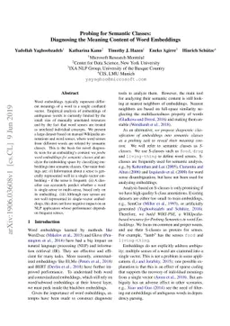 Probing for Semantic Classes: Diagnosing the Meaning Content of Word
  Embeddings