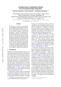 Attention-based Conditioning Methods for External Knowledge Integration