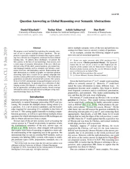 Question Answering as Global Reasoning over Semantic Abstractions