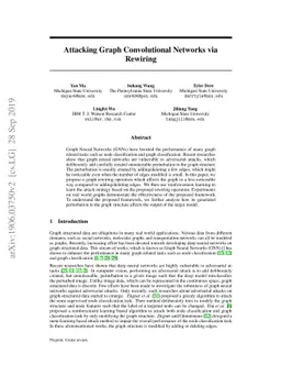 Attacking Graph Convolutional Networks via Rewiring