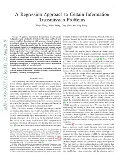 A Regression Approach to Certain Information Transmission Problems