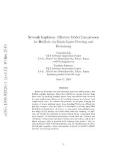 Network Implosion: Effective Model Compression for ResNets via Static
  Layer Pruning and Retraining