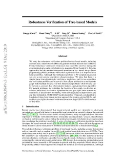 Robustness Verification of Tree-based Models