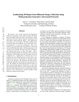 Synthesizing 3D Shapes from Silhouette Image Collections using
  Multi-projection Generative Adversarial Networks