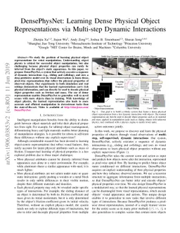 DensePhysNet: Learning Dense Physical Object Representations via
  Multi-step Dynamic Interactions