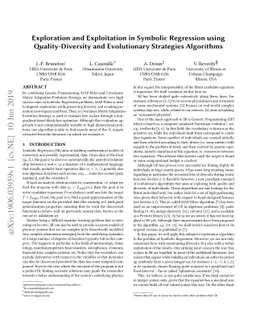 Exploration and Exploitation in Symbolic Regression using
  Quality-Diversity and Evolutionary Strategies Algorithms