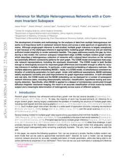 Inference for multiple heterogeneous networks with a common invariant
  subspace