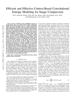 Efficient and Effective Context-Based Convolutional Entropy Modeling for
  Image Compression