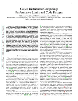 Coded Distributed Computing: Performance Limits and Code Designs