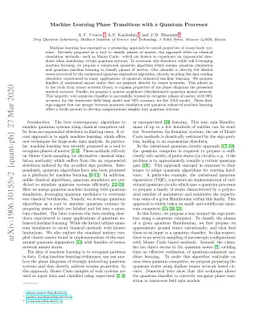 Machine Learning Phase Transitions with a Quantum Processor