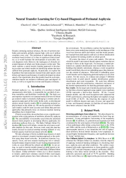 Neural Transfer Learning for Cry-based Diagnosis of Perinatal Asphyxia