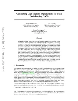 Generating User-friendly Explanations for Loan Denials using GANs