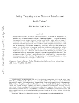 Policy Targeting under Network Interference