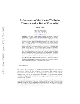 Refinements of the Kiefer-Wolfowitz Theorem and a Test of Concavity