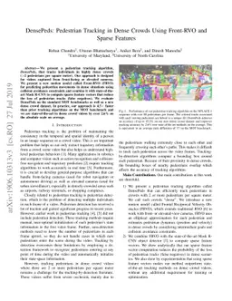 DensePeds: Pedestrian Tracking in Dense Crowds Using Front-RVO and
  Sparse Features