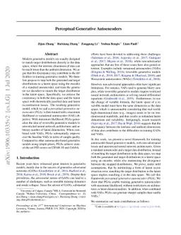 Perceptual Generative Autoencoders