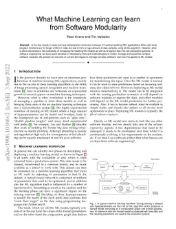 Software Engineering Practices for Machine Learning