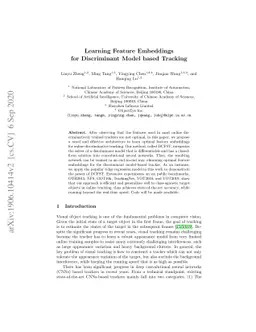 Learning Feature Embeddings for Discriminant Model based Tracking