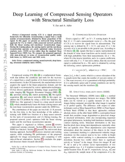 Deep Learning of Compressed Sensing Operators with Structural Similarity
  Loss