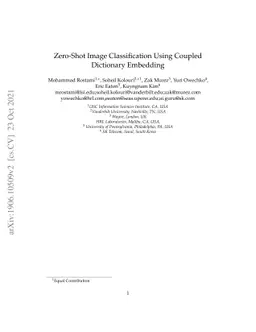 Zero-Shot Image Classification Using Coupled Dictionary Embedding