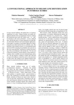 A Convolutional Approach to Melody Line Identification in Symbolic
  Scores
