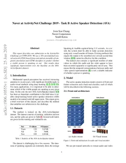 Naver at ActivityNet Challenge 2019 -- Task B Active Speaker Detection
  (AVA)