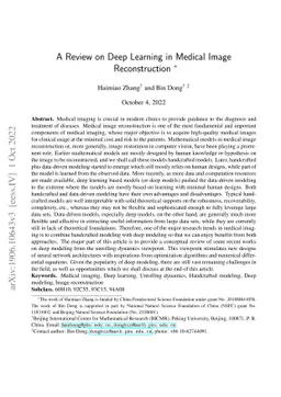 A Review on Deep Learning in Medical Image Reconstruction