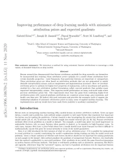 Improving performance of deep learning models with axiomatic attribution
  priors and expected gradients
