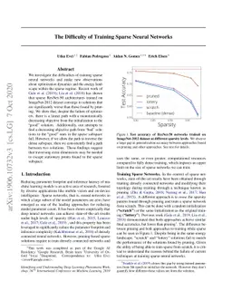 The Difficulty of Training Sparse Neural Networks