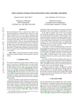 Time-Varying Interaction Estimation Using Ensemble Methods