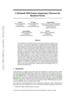 A Debiased MDI Feature Importance Measure for Random Forests