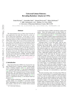 Universal Litmus Patterns: Revealing Backdoor Attacks in CNNs