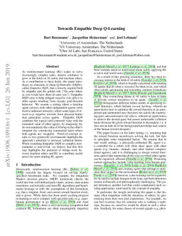 Towards Empathic Deep Q-Learning