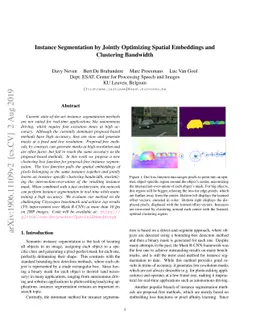 Instance Segmentation by Jointly Optimizing Spatial Embeddings and
  Clustering Bandwidth