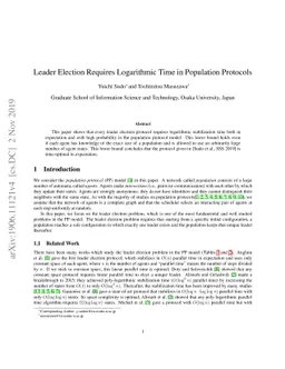 Leader Election Requires Logarithmic Time in Population Protocols