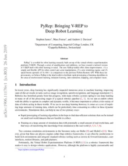 PyRep: Bringing V-REP to Deep Robot Learning