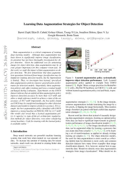 Learning Data Augmentation Strategies for Object Detection