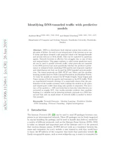Identifying DNS-tunneled traffic with predictive models