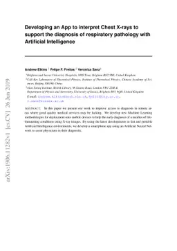 Developing an App to interpret Chest X-rays to support the diagnosis of
  respiratory pathology with Artificial Intelligence