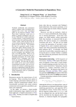 A Generative Model for Punctuation in Dependency Trees