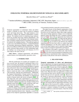 Enhancing temporal segmentation by nonlocal self-similarity