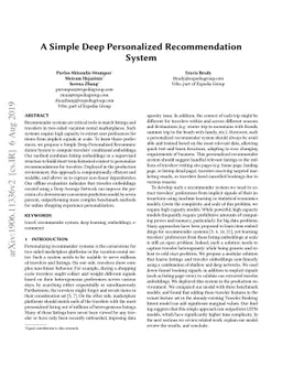 A Simple Deep Personalized Recommendation System