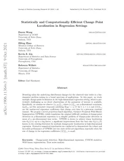 Statistically and Computationally Efficient Change Point Localization in
  Regression Settings