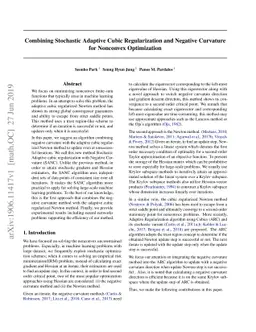 Combining Stochastic Adaptive Cubic Regularization with Negative
  Curvature for Nonconvex Optimization