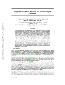 Region Refinement Network for Salient Object Detection
