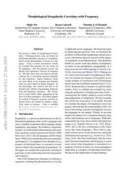 Morphological Irregularity Correlates with Frequency