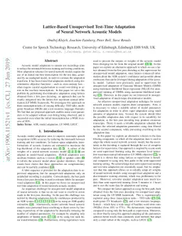 Lattice-Based Unsupervised Test-Time Adaptation of Neural Network
  Acoustic Models