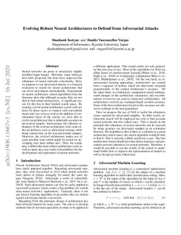 Evolving Robust Neural Architectures to Defend from Adversarial Attacks