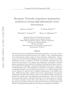 Resonator Networks outperform optimization methods at solving
  high-dimensional vector factorization