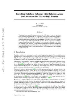 Encoding Database Schemas with Relation-Aware Self-Attention for
  Text-to-SQL Parsers